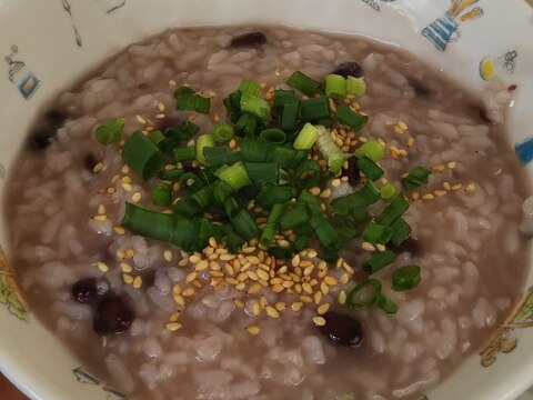 ど簡単、冷凍ご飯の小豆粥